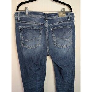BKE Payton Jeans Womens 32X31.5 Blue Skinny Slim Fit Distressed Stretch Denim